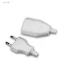 Produktbild: Set Euro-Stecker und Kupplung weiß 250V/2,5A mit Schraubkontakten Eurostecker