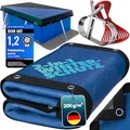 Produktbild: poolomio® Pool Winterabdeckung rechteckig 700 x 400 cm | 2in1 Solarplane & Poolabdeckung 7x4 m | Robuste 200g/m² PE Poolplane | UV-beständig, Algen- & Schmutzschutz | Planenmaß: 780 x 480 cm