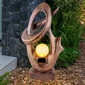 Produktbild: Außenlampe Gartendeko Solarlampe Feuereffekt LED Skulptur bronze Terrassenlampe