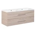 Produktbild: FACKELMANN Waschbeckenunterschrank B.clever Doppelwaschtischset 120cm Korpusfarbe: Alaska-Esche