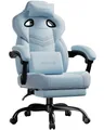 Produktbild: LUCKRACER Gaming-Stuhl Stoff/Kunstleder, Bürostuhl mit verbundenen Armlehnen, Memory-Schaum, 90–155° Neigungswinkel und Fußstütze