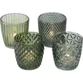 Produktbild: Boltze Windlicht Set Marilu 4-teilig grün Deko-Gläser Kerzen Teelichter 8 cm - Grün