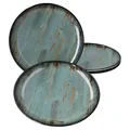 Produktbild: Bonna Madera Mint ENVISIO 4er Set Kuchenteller 21 cm I flache Beilagenteller I kleine Speiseteller I schöne Frühstücksteller I Premium-Porzellan Dessert-Teller Vintage in Holzoptik mit 3D-Effekt