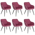 Produktbild: WOLTU Esszimmerstühle 6er Set Esszimmerstuhl Küchenstuhl Polsterstuhl Design Stuhl mit Armlehnen, mit Sitzfläche aus Samt, Gestell aus Metall, modern, Bordeaux, BH93bd-6