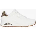 Produktbild: Skechers 177093/whld Uno-Jungle Nite Damen Sneakers Weiß Durabuck/leopardenmuster