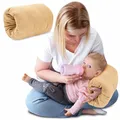 Produktbild: Stillkissen Musselin klein Breastfeeding und Nursing Pillow für unterwegs 20 cm - Stillmuff Armkissen und Lagerungskissen Baby Arm Still Kissen Oeko-Tex Beige