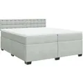 Produktbild: vidaXL Boxspringbett mit Matratze Hellgrau 200x200 cm Samt 3286414
