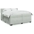 Produktbild: Boxspringbett mit Matratze Hellgrau 200x200 cm Samt