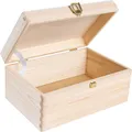 Produktbild: Creative Deco Holzkiste Natur mit Deckel und Schloss, Erinnerungsbox Baby Groß Holzbox mit Deckel Unlackiert Kasten