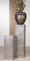 Produktbild: 74210 Säule Purley aus Metall antik Silber Höhe 100cm mit satinierter Glasplatte