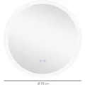 Produktbild: Kleankin Badspiegel mit Beleuchtung Ø70 cm IP44 mit Anti-Beschlag