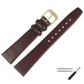 Produktbild: MARBURGER Uhrenarmband 18mm Leder Braun Gold Glatt - Montage Set 7101831000220