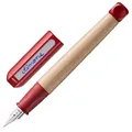 Produktbild: Lamy abc red Füller - kindergerechter Schreiblernfüller mit ergonomischem Griff & polierter Linkshänder-Stahlfeder (LH) in Strichbreite M - robustes Ahorngehäuse - inkl. Tintenpatrone T 10 blau