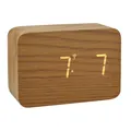 Produktbild: Digitaler Design Funk-Wecker in Holz-Optik CLOCCO TFA 60.2549.20, mit Temperaturanzeige und Datum, hellbraun