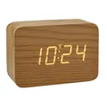 Produktbild: TFA Dostmann Design Funk-Wecker in Holz-Optik Clocco, 60.2549, Kunststoff, L 100 x B 41 x H 70mm (Hellbraun)