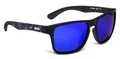 Produktbild: Rapala, Moderne, polarisierte Sonnenbrille im Urban-Stil UVG-293B, blau verspiegelte Gläser, Rahmen in mattem Smaragdgrün und Schwarz, unverzichtbare Angelausrüstung für Enthusiasten.