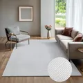 Produktbild: the carpet Rio - Moderner Kurzflor Teppich, weicher und pflegeleichter Anti-Rutsch-Teppich mit 3D-Optik, robust, für Wohnzimmer und Schlafzimmer, Weiß, 120 x 160 cm
