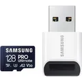 Produktbild: Samsung Micro-SD-Karte PRO Ultimate (2023), 128GB, bis 200 MB/s, UHS-I U3, SDXC, mit USB-Adapter