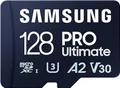 Produktbild: Samsung PRO Ultimate MB-MY128SB - Flash-Speicherkarte - 128GB - A2 / Video Class V30 / UHS-I U3 - microSDXC UHS-I - Blau (MB-MY128SB/WW)