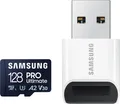 Produktbild: Samsung PRO Ultimate R200/W130 microSDXC 128GB USB-Kit UHS-I U3, A2, Class 10
