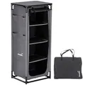 Produktbild: Skandika Campingschrank Ruoka |Hochschrank, Stecksystem ohne Werkzeug, 140 cm hoch, 4 Fächer mit Einlegeböden, Tragetasche, Campingküche | Camping Zubehör, Outdoor Küche, Zelt