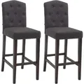 Produktbild: 2er Set Barhocker Louise Stoff Dunkelgrau Antik