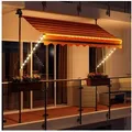 Produktbild: Swing&Harmonie Klemmmarkise LED - Balkonmarkise mit Kurbel Sonnenschutz Markise Terrasse Balkon 200/250/300/350 cm orange|schwarz 300 cm