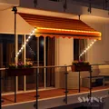 Produktbild: LED - Markise mit Kurbel Klemmmarkise Balkonmarkise Sonnenschutz Terrasse Balkon