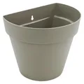 Produktbild: Spetebo Kunststoff Wand Blumentopf für Außen 28 x 20 cm - Sand - Blumen Wandtopf halbrund frostbeständig - Outdoor Deko Wandampel Hängetopf Wandvase Pflanztopf zur Wandmontage