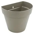 Produktbild: Wand Pflanz Topf für Außen 28 x 20 cm - sand - Garten Deko Hänge Blumen Ampel