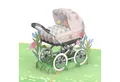 Produktbild: papercrush Geburtskarte Kinderwagen mit Baby, Pop-Up Karte zur Geburt von Mädchen oder Jungen, Handgemacht