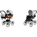 Produktbild: Babylux® Classic White | 2in1 Kinderwagen Set | Black Dots | Kombikinderwagen | Kinderwagenset |