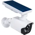 Produktbild: Kamera Attrappe mit LED-Licht Überwachungskamera PIR-Bewegungsmelder Dummy Kamera Solarbetrieben Geeignet für Außenbereich IP66 Wasserdicht