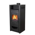 Produktbild: Kaminofen ABC Quadro Black Holzofen 9,5 kW mit Mehrfachbelegung Kamin Holz