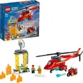 Produktbild: LEGO 60281 City Feuerwehrhubschrauber, Hubschrauber Spielzeug mit Motorrad, Feuerwehrmann und Pilotin als Minifiguren, für Kinder ab 5 Jahre - Silber