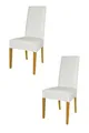 Produktbild: t m c s Tommychairs - 2er Set Moderne Stühle Luisa für Küche und Esszimmer, robuste Struktur aus lackiertem Buchenholz Farbe Eiche, Gepolstert und mit Kunstleder in der Farbe Weiss bezogen