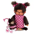 Produktbild: Monchhichi Plüschfigur Kinderwagen-Set mit Mutter & Kind 20 cm Monchhichi Puppe
