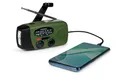 Produktbild: Metronic Dynamo FM-Radio, solarbetrieben, tragbar, 2000 mAh, mit SOS-Taste, LED-Taschenlampe, Grün und Schwarz – 477216