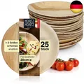 Produktbild: Moritz & Moritz 25-tlg Palmblatt Geschirr rund - 25 Einwegteller ca. 20 cm Ø – A