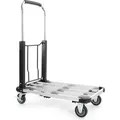 Produktbild: XPOtool Plattformwagen bis 150 kg 710x410 mm, Transportkarre klappbar mit Vollgummireifen, Bremse und Ladefläche ausziehbar, Transportwagen