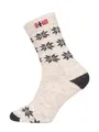 Produktbild: Ein Paar Norweger Socken Damen Und Herren Skandinavisches Design Skandinavische Socken Kuschelsocken 80% Wolle Dicke Socken Hyggelig Warm | Weiß Gr. 43-46