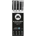 Produktbild: Molotow Fineliner Blackliner Set 2, 0.3, 0.5, 0.7 und 1.0 mm, schwarz, 4 Stück