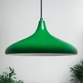 Produktbild: bamyum Champion Hängelampe Grün Metall Ø35 cm, Pendelleuchte Grün, Lampenschirm Esstisch Wohnzimmer Hängelampe Industrial Vintage, Pendelleuchte Esstisch, Küchenlampe Hängend, Hängeleuchte