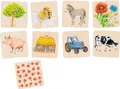 Produktbild: Memo Auf dem Land | 5 x 5 x 0,5 cm, Holz, 32 Teile, im Holzkasten, per Stück