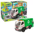 Produktbild: Revell Junior Kit 00808 - Müllwagen-Auto Modellbausatz für Kinder zum Schrauben mit Spielfigur, robust zum Basteln und Spielen, ab 4 Plus, kindgerecht, müheloses Verbinden weniger Teile mit Aufklebern