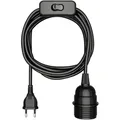 Produktbild: ledscom.de Kabel LEKA, Stecker, Schalter, schwarz , 3 m, Lampen-Fassung, 1x E27 max. 60W