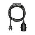 Produktbild: ledscom.de Kabel LEKA, Stecker, Schalter, schwarz, 3 m, Lampen-Fassung, 1x E27 max. 60W