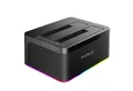 Produktbild: Inateck Festplatten-Dockingstation RGB USB-C Port mit Offline-Klonen, für 2,5/3,5 Zoll SATA HDDs und SSDs, 2 x 20TB Dual Bay Docking Station, UASP unterstützt