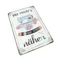 Produktbild: LANOLU Schild Sticken Deko Geschenk Näherin Blechschild retro Spruch reichts Kre
