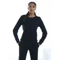 Produktbild: Sweatshirt BENCH. LOUNGEWEAR, Damen, Gr. 36/38, schwarz, Sweatware, Obermaterial: 60% Baumwolle, 40% Polyester, bestickt, unifarben, bequem hüftbedeckend, Rundhals, Bündchen, Sweatshirts Sweatshirt, mit runder Logostickerei, Loungwear